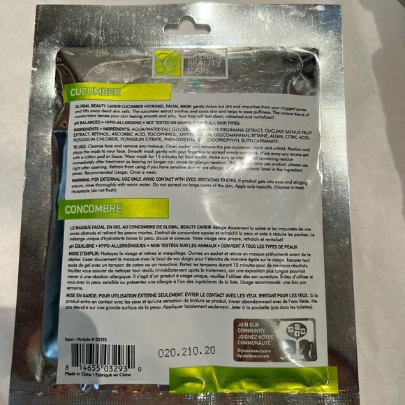 Bundle of 5 face masks Spa April Korean Charcoal Cucumber - Picture 3 of 4